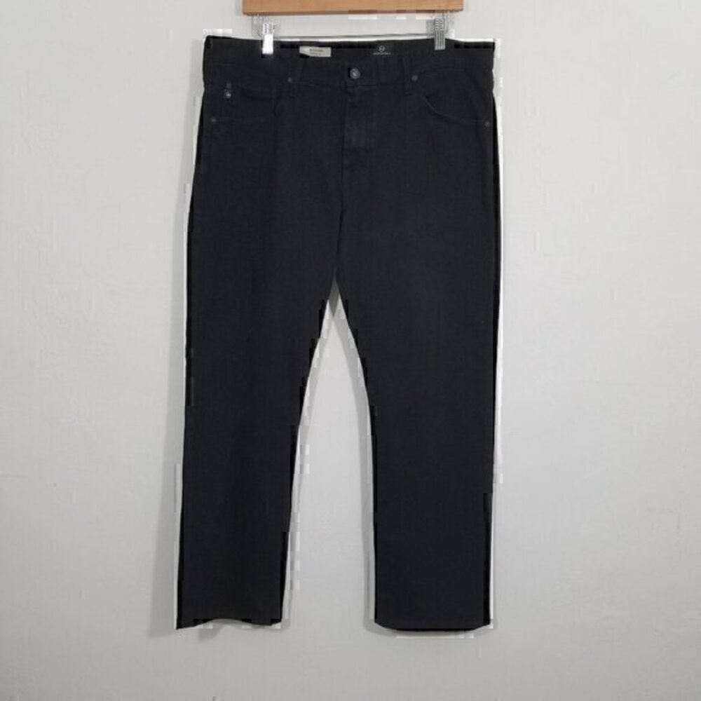 Ag Adriano Goldschmied The Graduate Tailored Leg Jeans Black Stretch Size 36